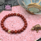 Preview: Roter Jaspis Mala Armband mit vergoldeter Silberperle