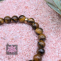 Preview: Tigerauge Mala Armband mit vergoldeter Silberperle | 8mm