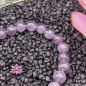 Preview: Amethyst Mala Armband mit vergoldeter Mondkugel aus 925er Sterling Silber